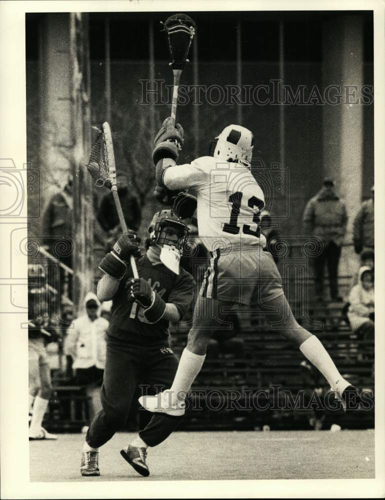 1984 Press Photo West Genesee Lacross Player at Game in Ithaca New York- Historic Images