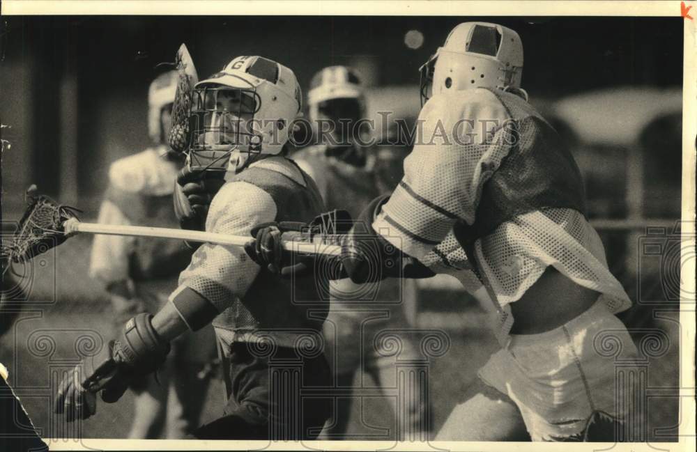 1984 Press Photo West Genesee Lacrosse Players at Game - sya18137- Historic Images