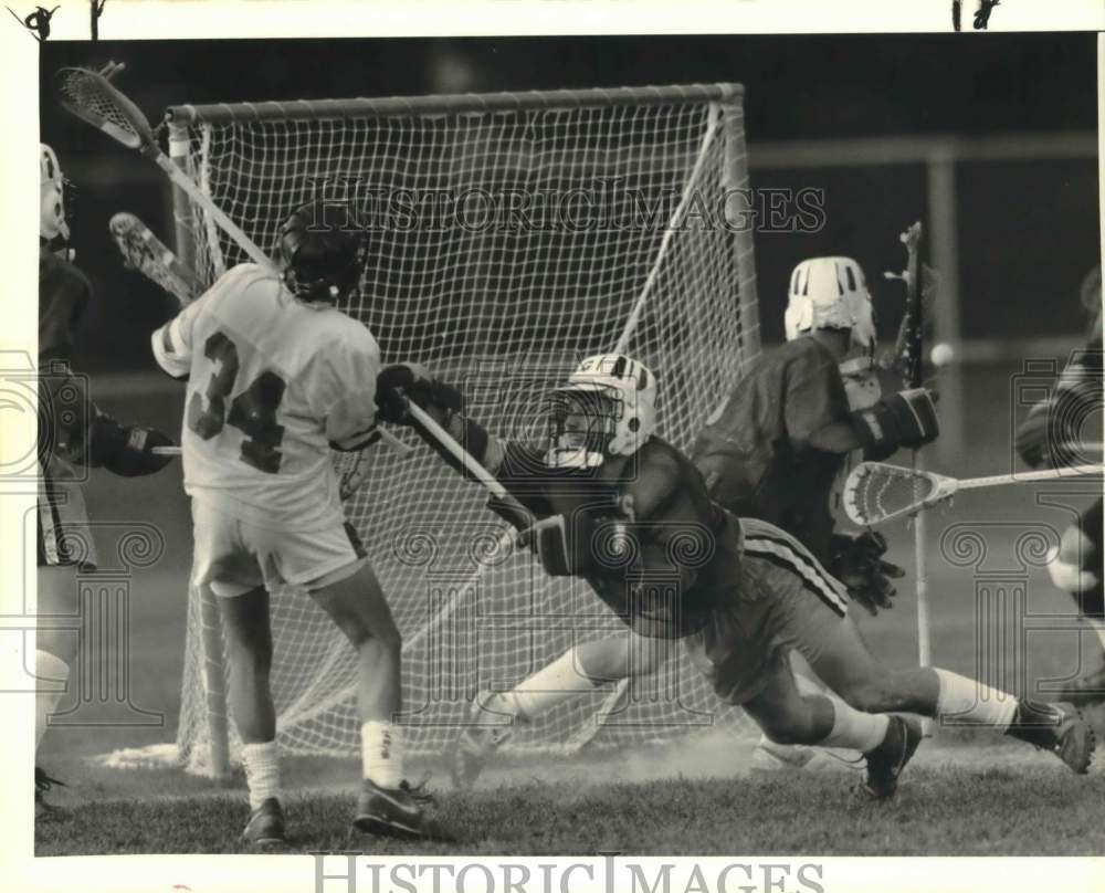 1989 Press Photo West Genesee High School Lacross Player Scott Maccaull at Game- Historic Images