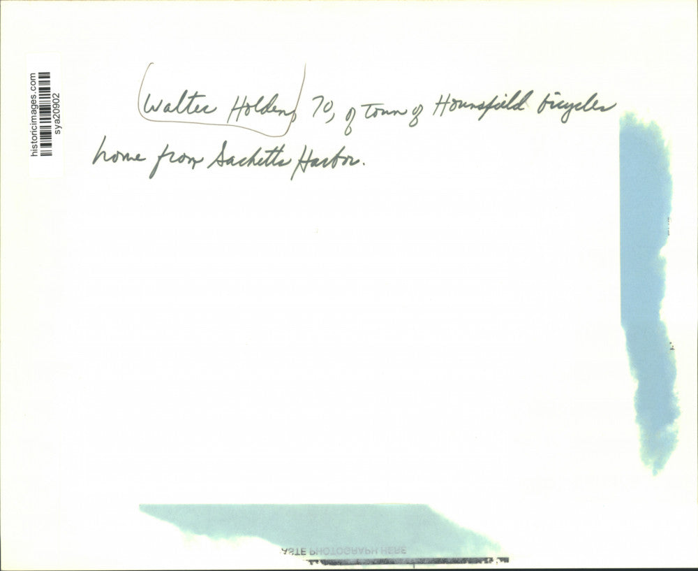 Press Photo Walter Holden of Hounsfield New York Riding Bicycle on Road