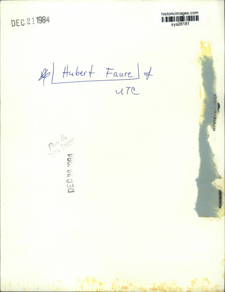 1984 Press Photo New York-Hubert Faure of UTC - sya26181