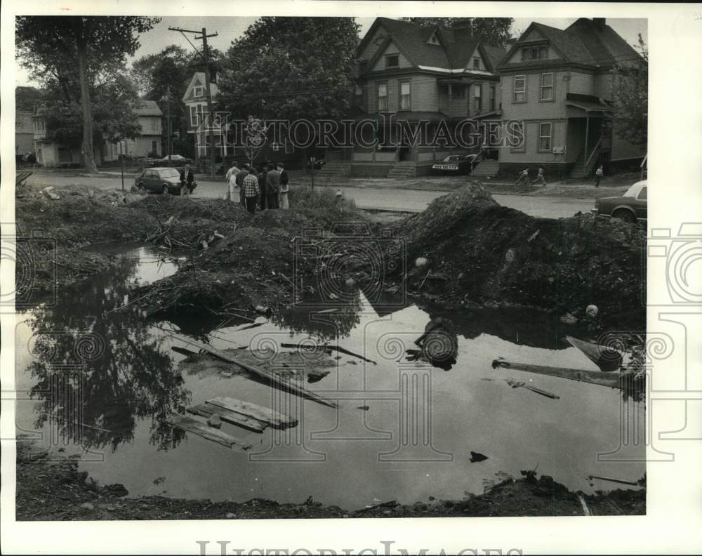 Press Photo Toxic Wast Dump Site at Tallman Street Neighborhood - sya42387- Historic Images