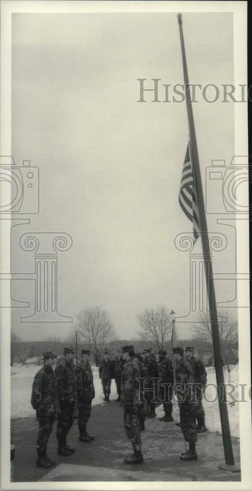 1986 Press Photo Syracuse University Army ROTC LeMoyne College Grewen Hall