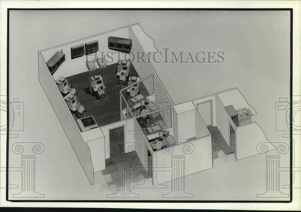 1989 Press Photo Artist Drawing of Intellisys Training System for the Navy