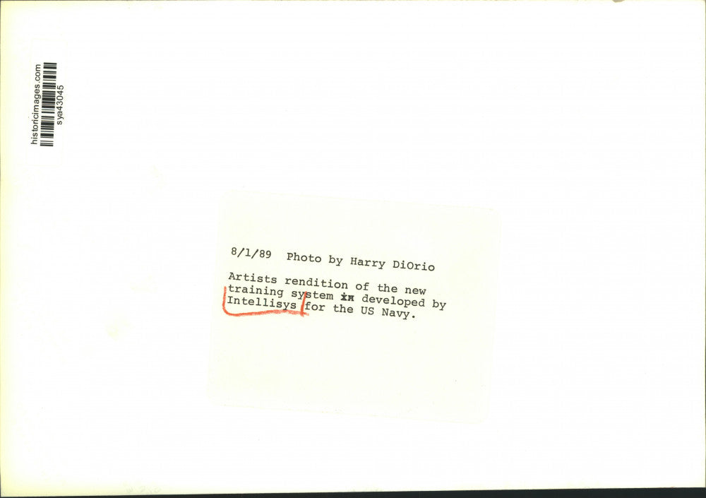 1989 Press Photo Artist Drawing of Intellisys Training System for the Navy