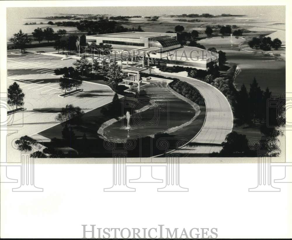 1989 Press Photo Aerial, Blasland, Bouck &amp; Lee, Corporate Headquarters, New York- Historic Images