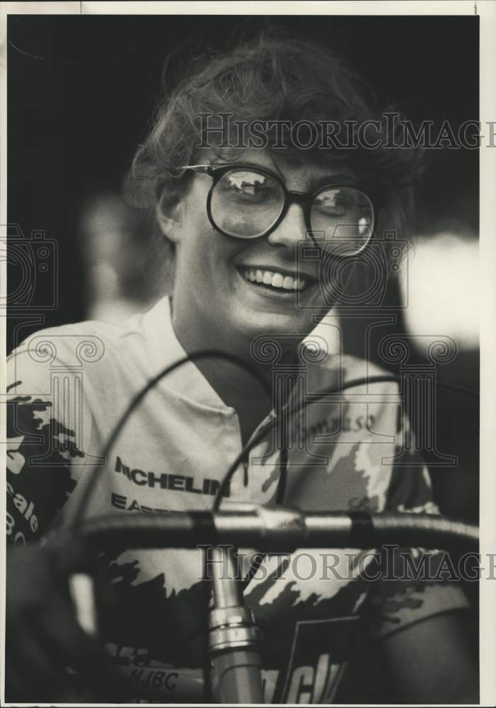 1987 Press Photo Frances Mierzwa, Empire State Games Cyclist - sya51526- Historic Images