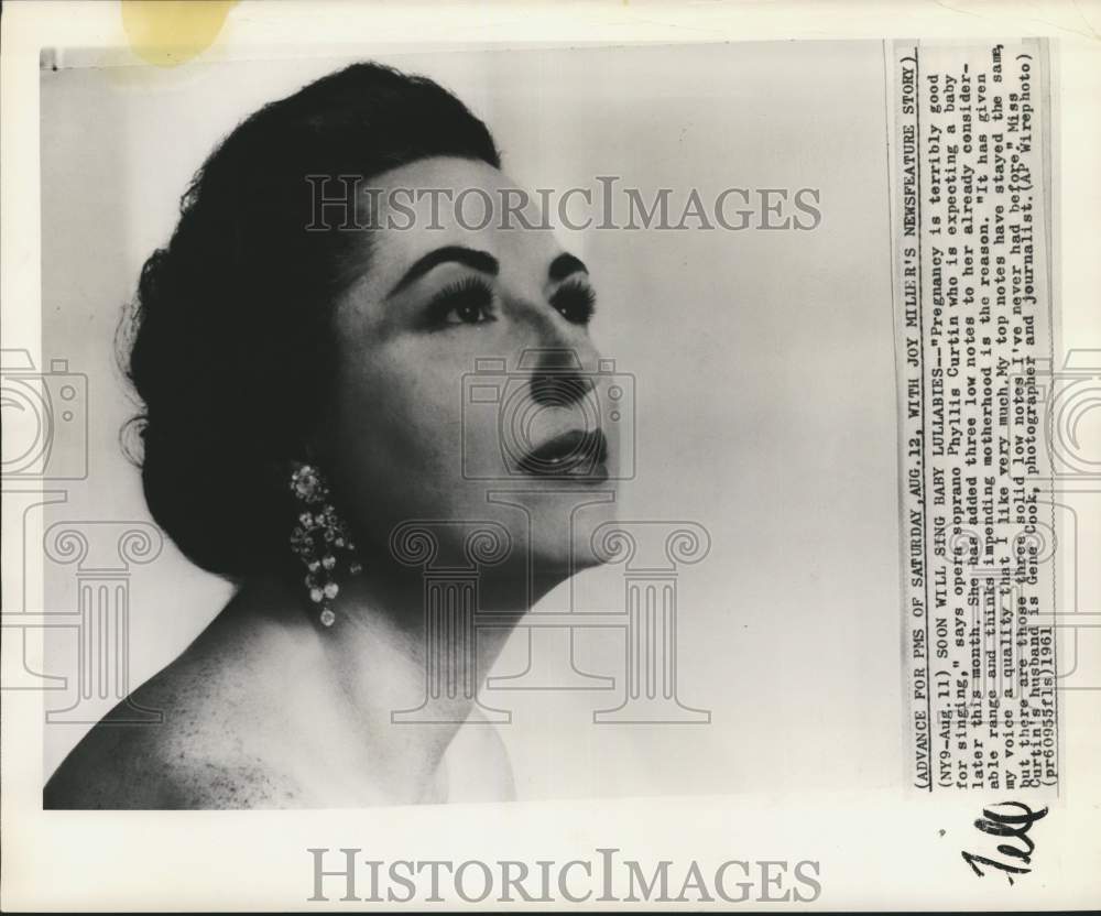 1961 Press Photo Opera Soprano Phyllis Curtin in Portrait - sya52772- Historic Images