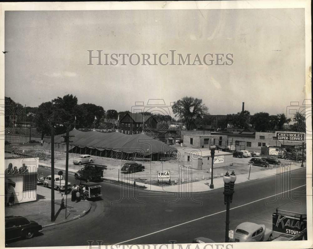 1950 Press Photo YMCA Property at Temple Street in Syracuse, New York- Historic Images