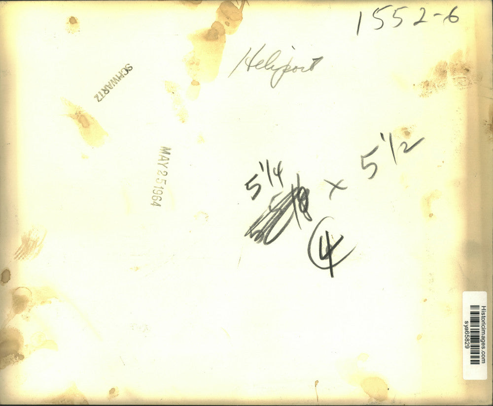 1964 Press Photo Overview of Attendees at Port Authority Heliport Event