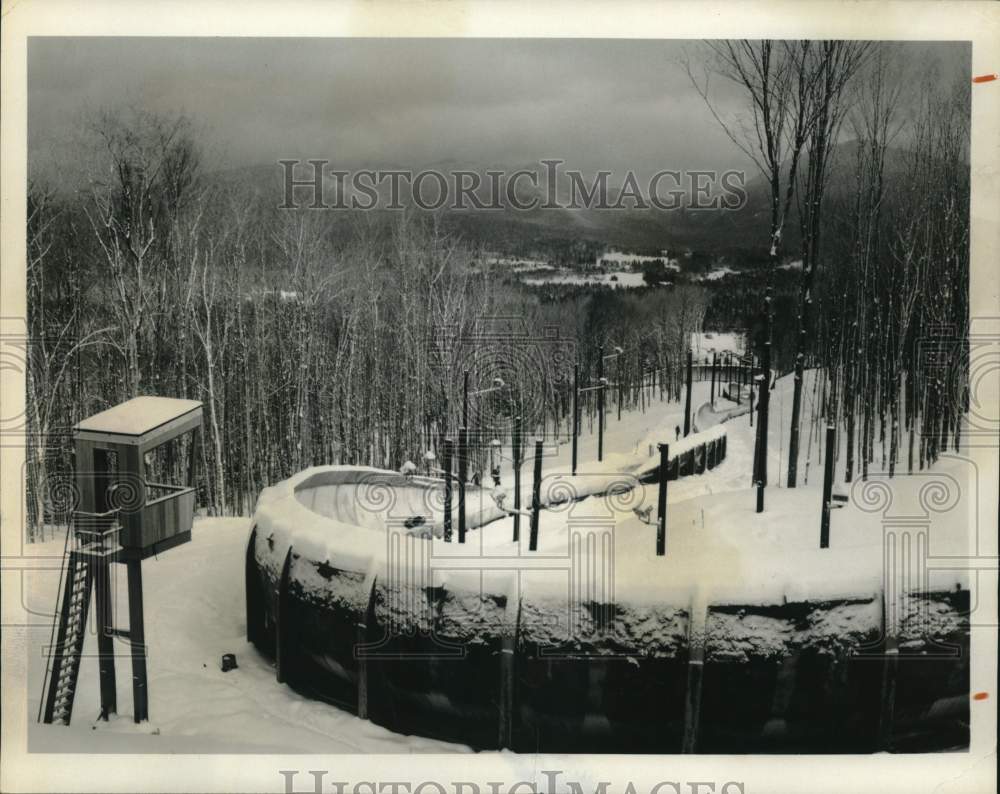 1980 Press Photo Mount Van Hoevenberg Refrigerated Luge Run for Olympic Games- Historic Images