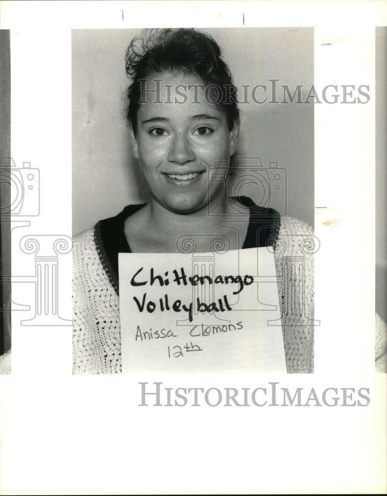 1990 Press Photo Chittenango Volleyball player Anissa Clemons, 12th grade- Historic Images