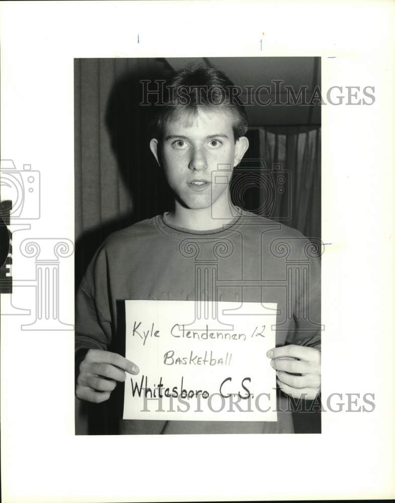 1990 Press Photo Kyle Clendennen 12th grade Whitesboro basketball player- Historic Images