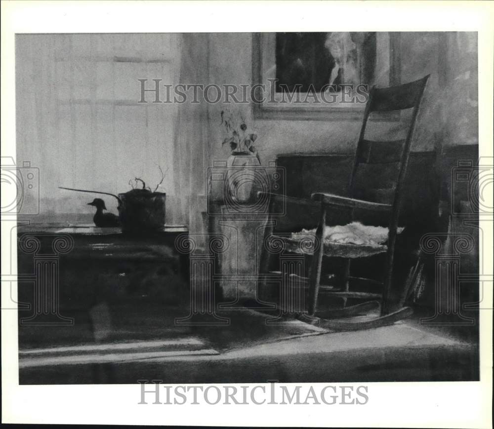 1991 Press Photo Paul Niemiec's Watercolor Painting "Spring" - sya74210- Historic Images