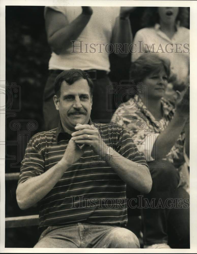 1987 Press Photo Dale Popenfuss at Little League Baseball Game - sya75201- Historic Images