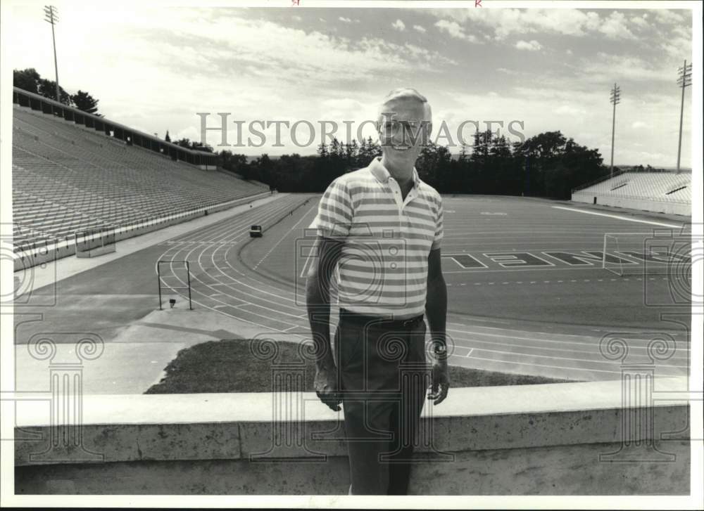 1989 Press Photo Brendan McCann outside near Football Field - sya83380- Historic Images