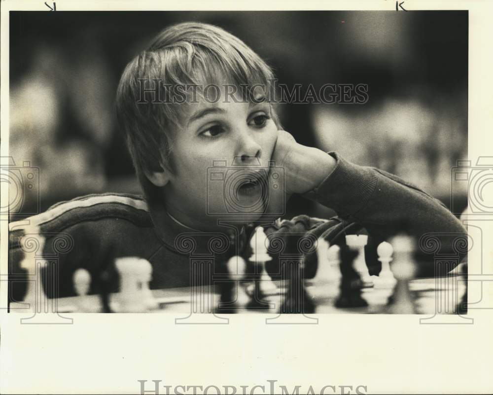 1984 Press Photo Bobby Davis, From Antrim, New Hampshire, Plays Chess- Historic Images