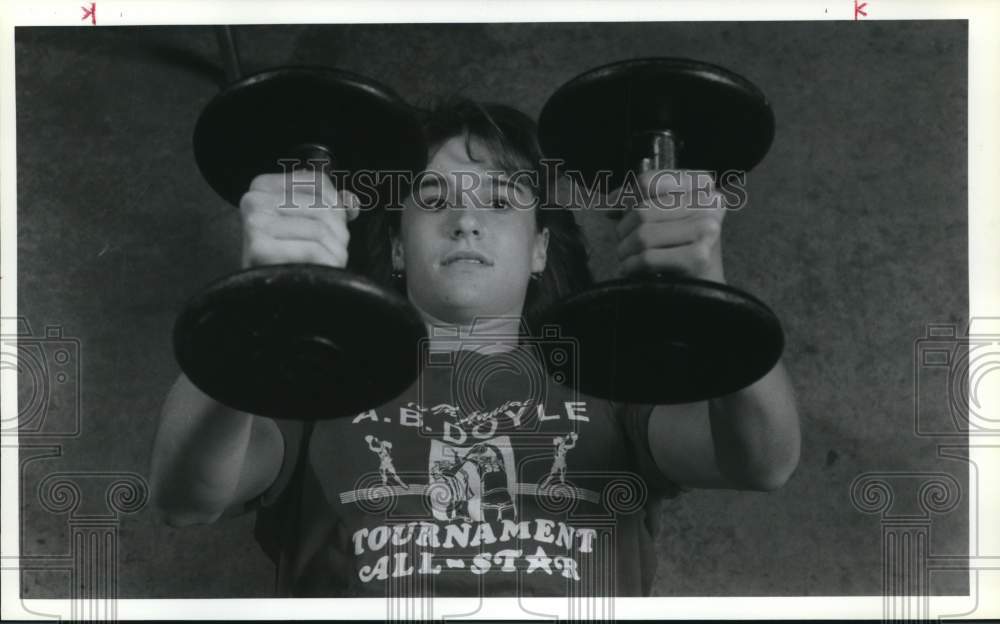 1990 Press Photo Weightlifter Katie Smith - sya91284- Historic Images