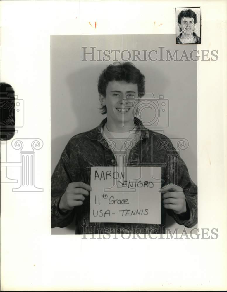 1990 Press Photo Aaron Denigro, USA High School Tennis Player - sya93980- Historic Images