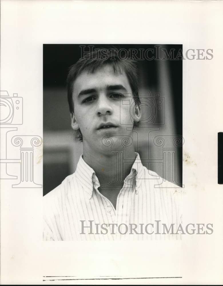 1989 Press Photo Jim Morrissey, Boys Soccer in Skaneateles, New York - sya95863- Historic Images