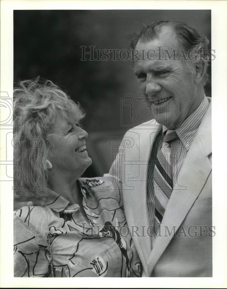 1990 Press Photo Former Boxer Billy Conn and Wife in Canastota, New York- Historic Images