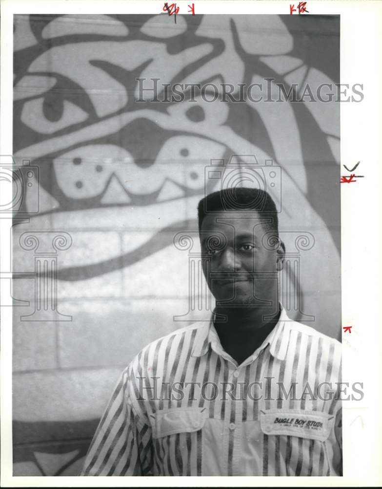 1990 Press Photo Nottingham High School Football Orenzo Jackson- Historic Images