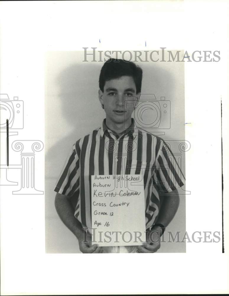 1990 Press Photo Auburn High School Cross Country Runner Kevin Country- Historic Images