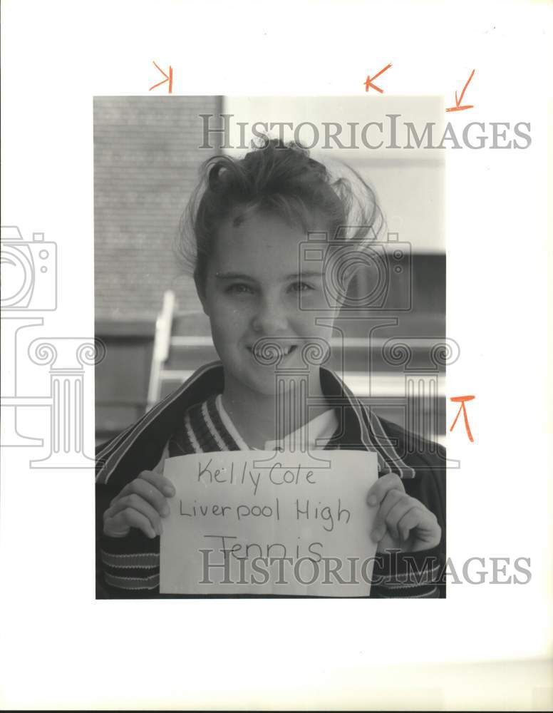 1990 Press Photo Liverpool High School Tennis Player Kelly Cole - sya98059- Historic Images