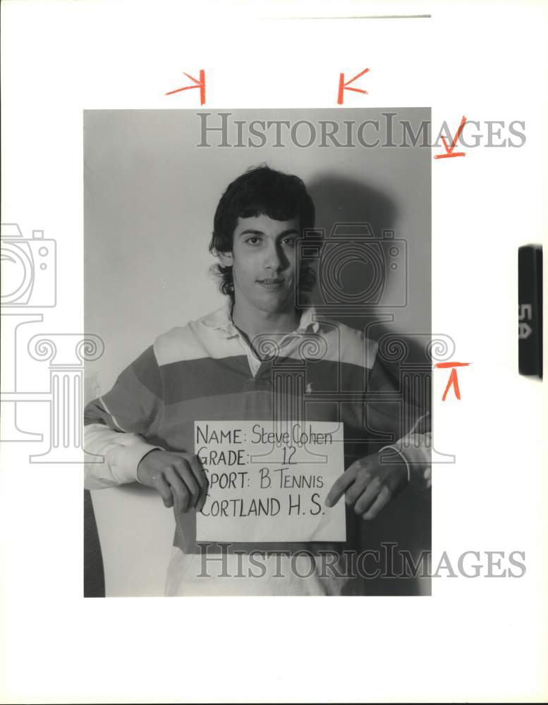 1990 Press Photo Steve Cohen, Cortland High School Boys Tennis Player- Historic Images