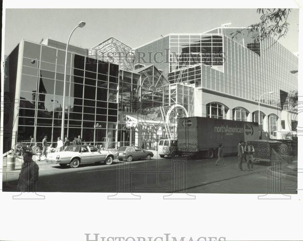 1987 Press Photo Galleries of Syracuse, viewed from the Warren Street side, NY- Historic Images