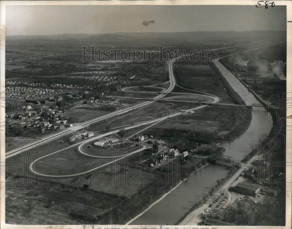 1954 Press Photo Air view of the new Thruway's Westmoreland-Newburgh stretch- Historic Images