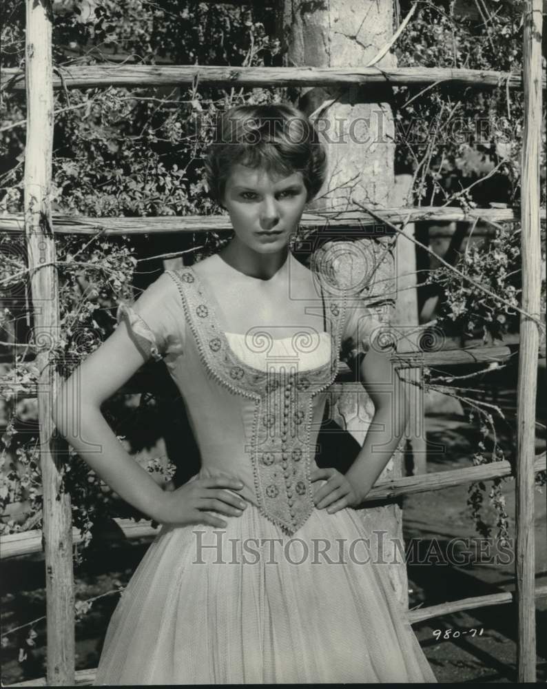 Press Photo Diane Varsh poses in a dress - syp00179- Historic Images