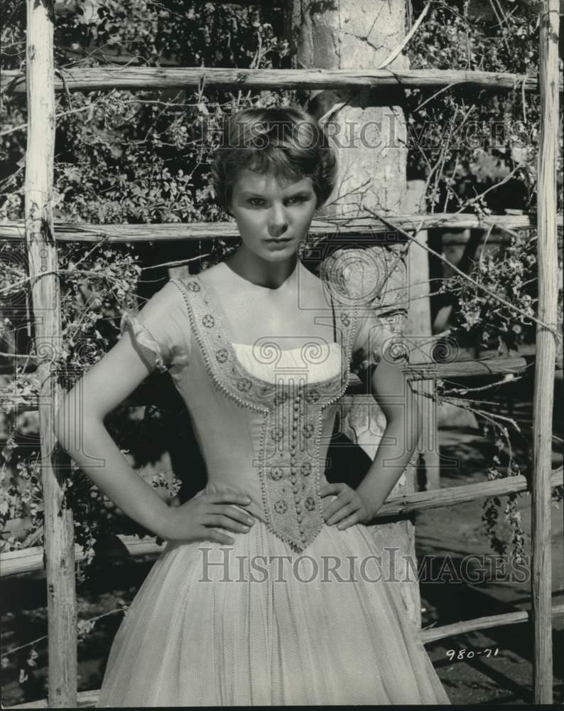 Press Photo Diane Varsh poses in a dress - syp00179- Historic Images
