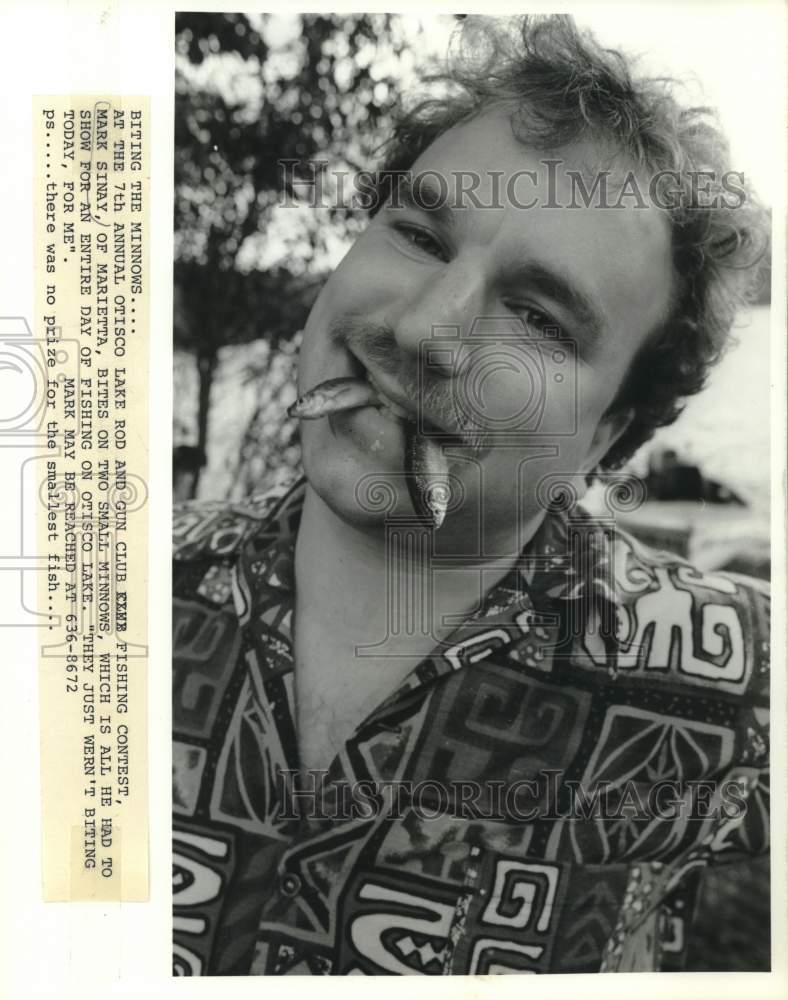 1989 Press Photo Mark Sinay at Otisco Lake Rod and Gun Club Fishing Contest- Historic Images