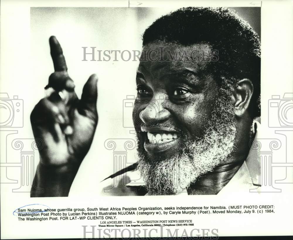 1984 Press Photo Sam Nujoma of the South West Africa Peoples Organization- Historic Images