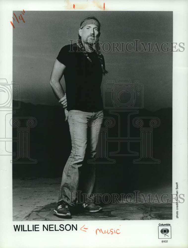 1982 Press Photo Musician Willie Nelson - syp02823
