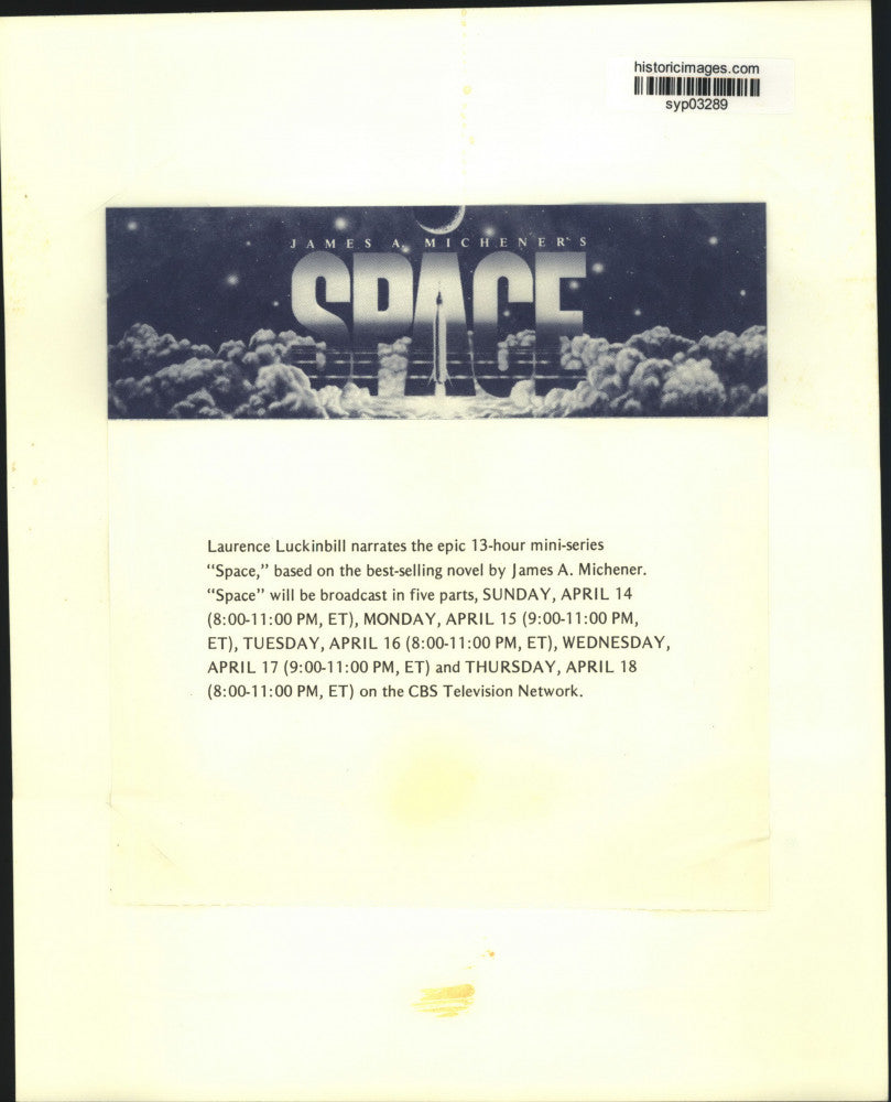 Press Photo Laurence Luckinbill narrates the mini-series "Space" - syp03289