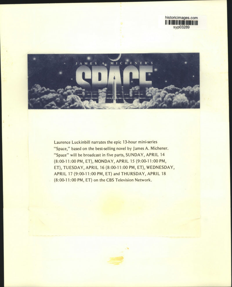 Load image into Gallery viewer, Press Photo Laurence Luckinbill narrates the mini-series "Space" - syp03289
