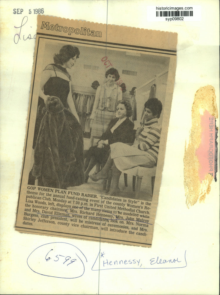 1986 Press Photo Wives of candidates at Women's Republican Club - syp09802