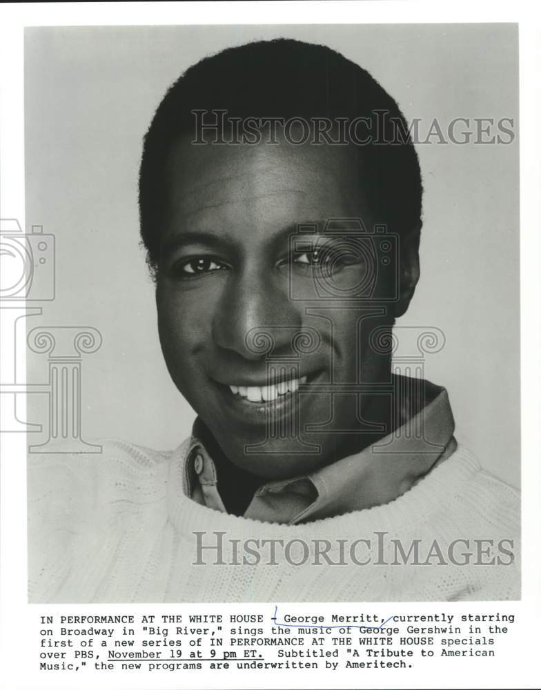 Press Photo George Merritt sings for &quot;In Performance at the White House&quot;- Historic Images