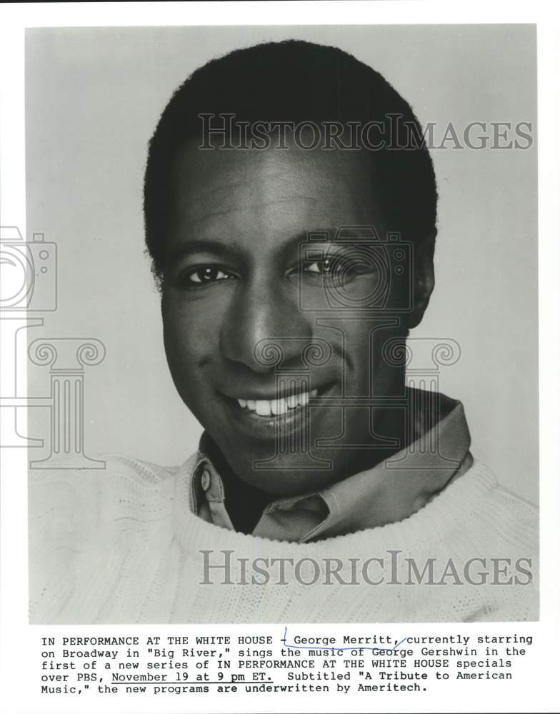 Press Photo George Merritt sings for "In Performance at the White House"- Historic Images