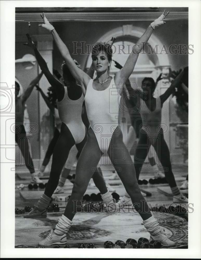 Press Photo Women during dance-workout routine - syp13776- Historic Images