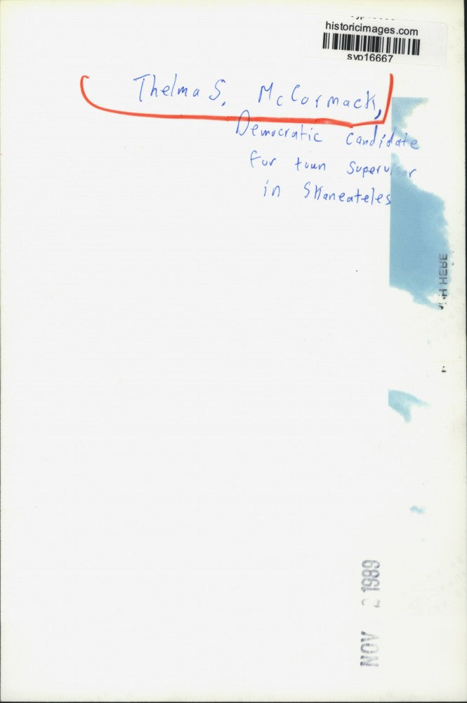 1989 Press Photo Thelma S. McCormack, candidate for Skaneateles town supervisor