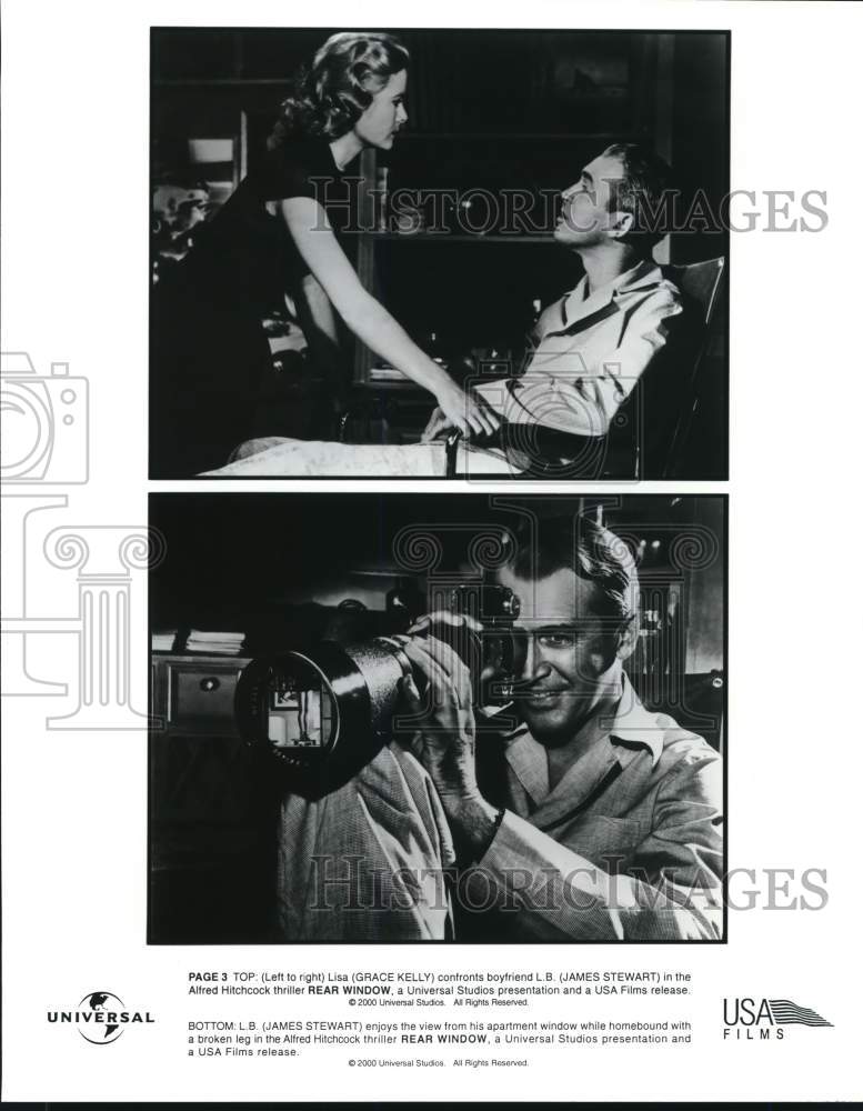 2000 Press Photo Actor James Stewart in Alfred Hitchcock's "Rear Window"