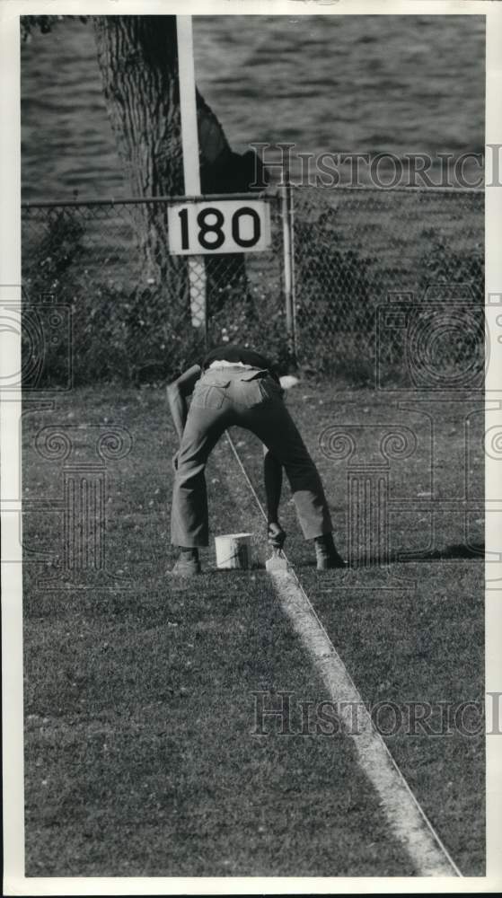 1986 Press Photo Richard Mann at Onondaga Lake Park Luke LaPorta Baseball Field- Historic Images