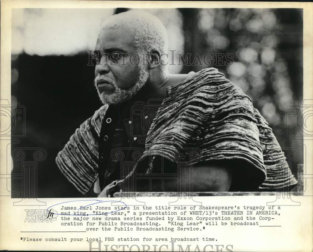 Press Photo Actor James Earl Jones in Shakespeare's "King Lear" Television Show- Historic Images