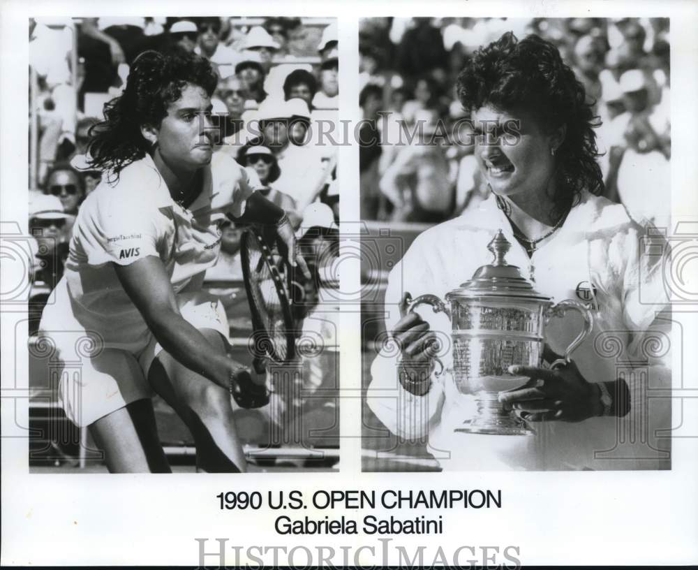 1990 Press Photo Tennis Player Gabriela Sabatini, United States Open Champion- Historic Images