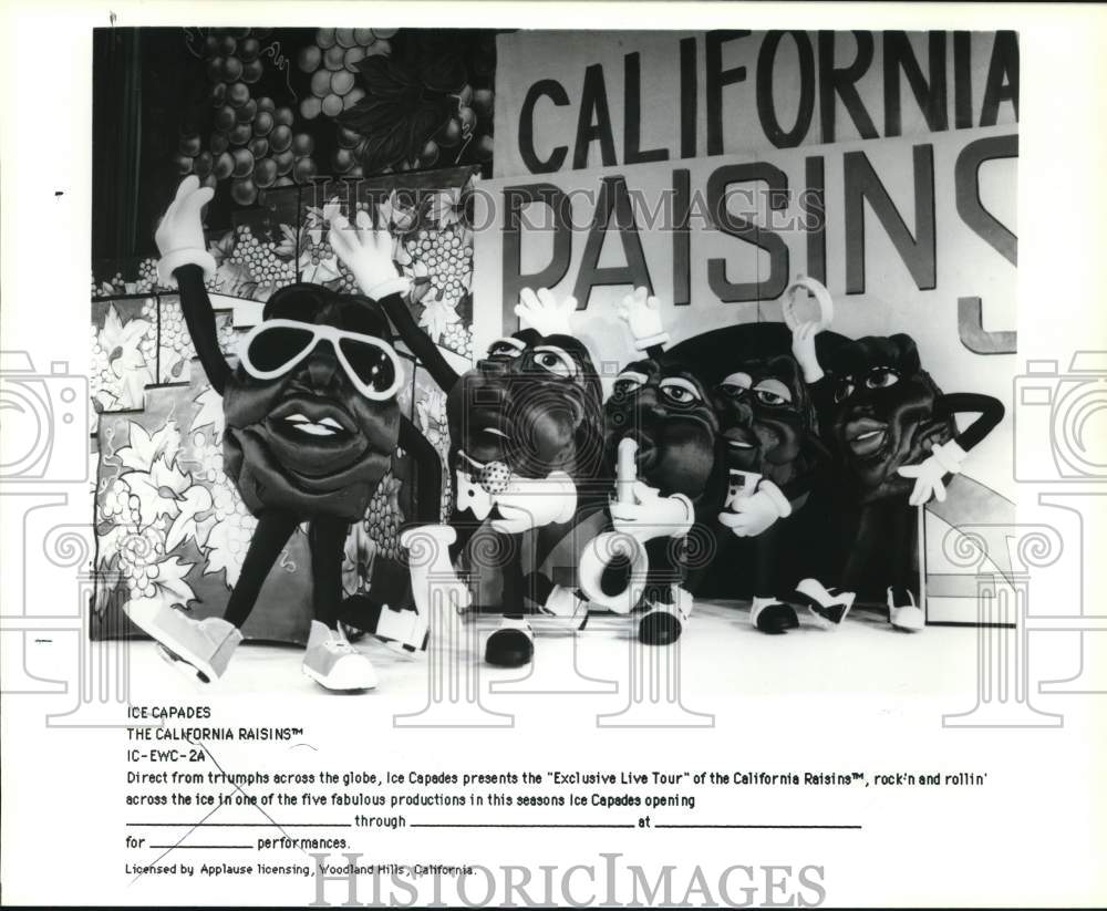 Press Photo Ice Capades Performers Skate in "The California Raisins" Production- Historic Images