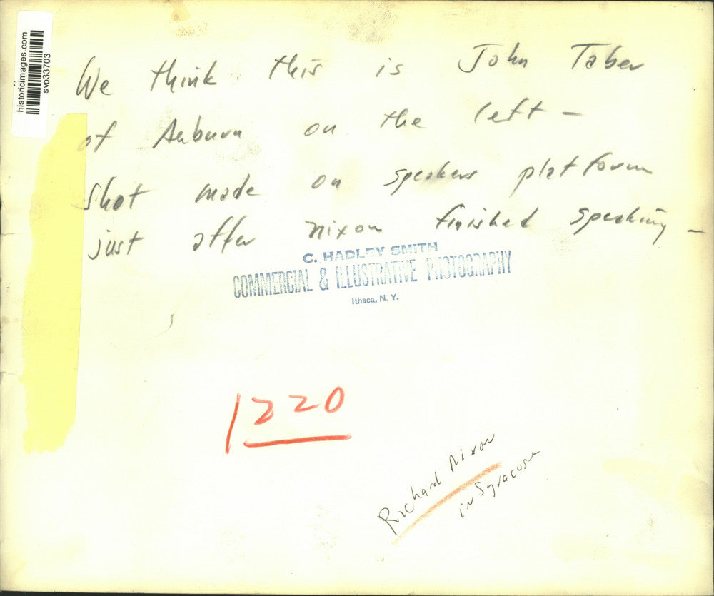 Press Photo Richard Nixon with Wife and John Taber in Syracuse, New York