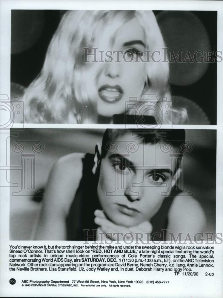 1990 Press Photo Singer Sinead O'Connor in Performances on ABC Television- Historic Images